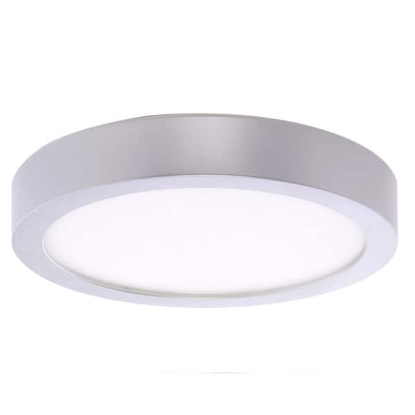 Bulbrite 15-Watt Silver Integrated LED 7 in. Ceiling Flush Mount