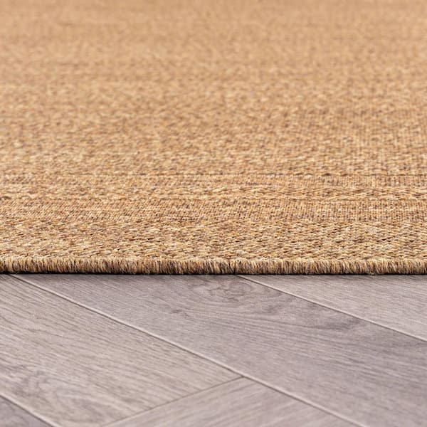 Border Natural/Jute Easy-Care Indoor/Outdoor Flat Woven Area Rug 2 ft. x 3 ft. Natural
