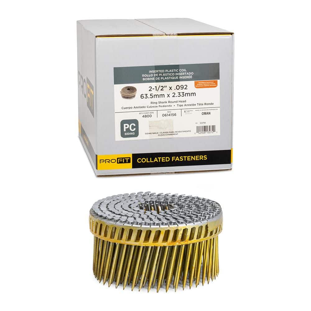 2-1/2 in x. 092 15° Hot Dipped Galvanized Ring Shank Plastic Coil Siding Nails (4800-Per Box) price history on PriceWatchPro