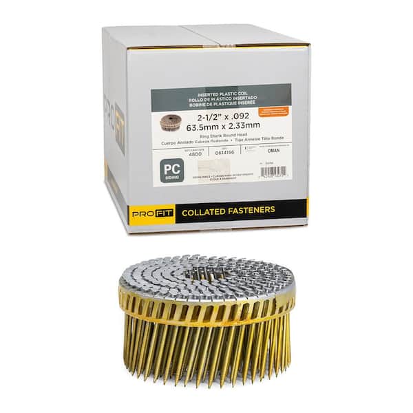 2-1/2 in x. 092 15° Hot Dipped Galvanized Ring Shank Plastic Coil Siding Nails (4800-Per Box)