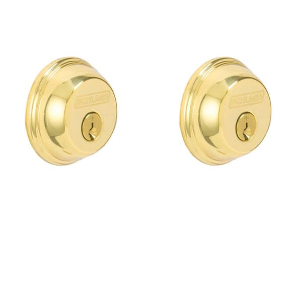 Double Cylinder Bright Brass Deadbolt