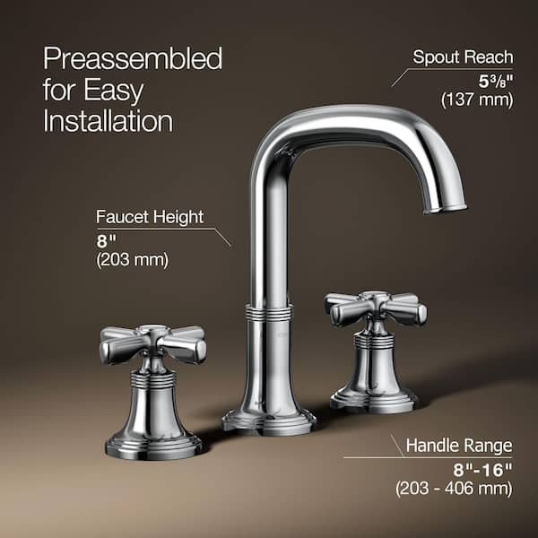 KOHLER Paces 8 in. Widespread Double Handle Bathroom Faucet with