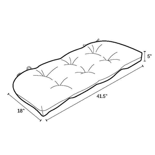Tufted Bench 56 X 18 Bench Cushion ARDEN X 18 Sapphire Blue Leala