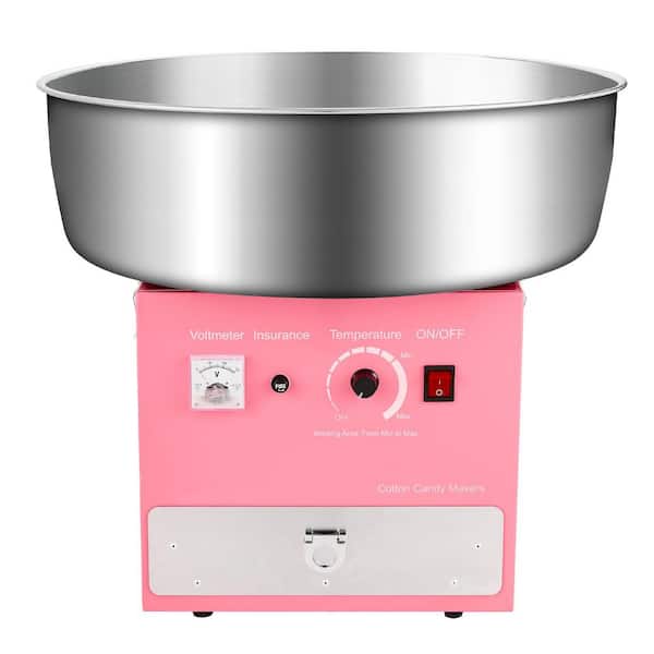 Electric Cotton Candy Machine 1000-Watt Commercial Candy Floss Maker with 20.5 in. Stainless Steel Bowl Sugar Scoop Pink