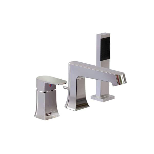 Universal Tubs Endless Series 1-Handle Deck-Mount Roman Tub Faucet with Hand Shower in Polished Chrome