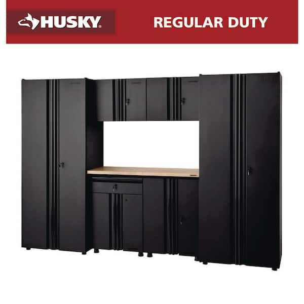 7-Piece Regular Duty Welded Steel Garage Storage System in Black