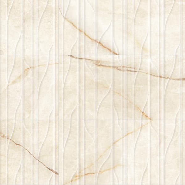 Spanish Solario Deco Gold 12 in. x 24 in. Matte 3D Textured Marble Look Porcelain Wall Tile(5-Pieces,10.76 sq. ft./Case)