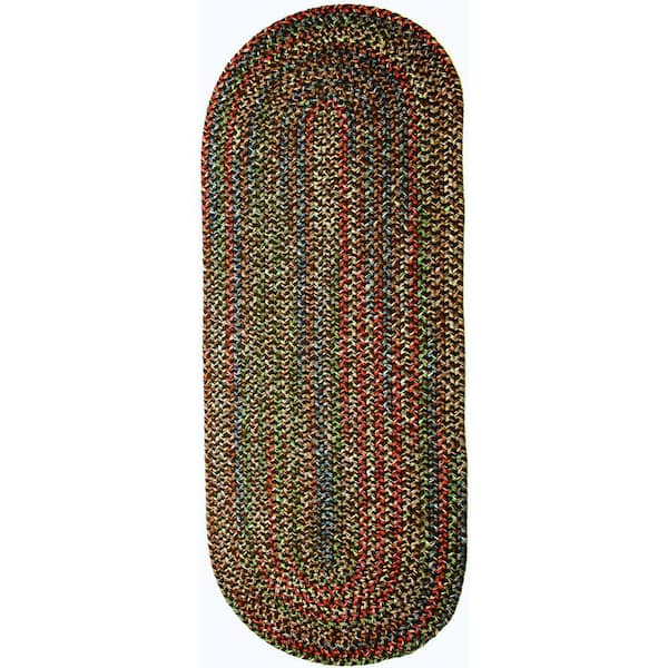 Rhody Rug Kennebunkport Brown Multi 2 ft. x 6 ft. Indoor/Outdoor Braided Runner Rug