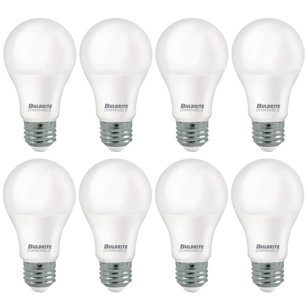 60-Watt Equivalent A19 Dimmable E26 Base LED Light Bulb 3000K in Frost (8-P