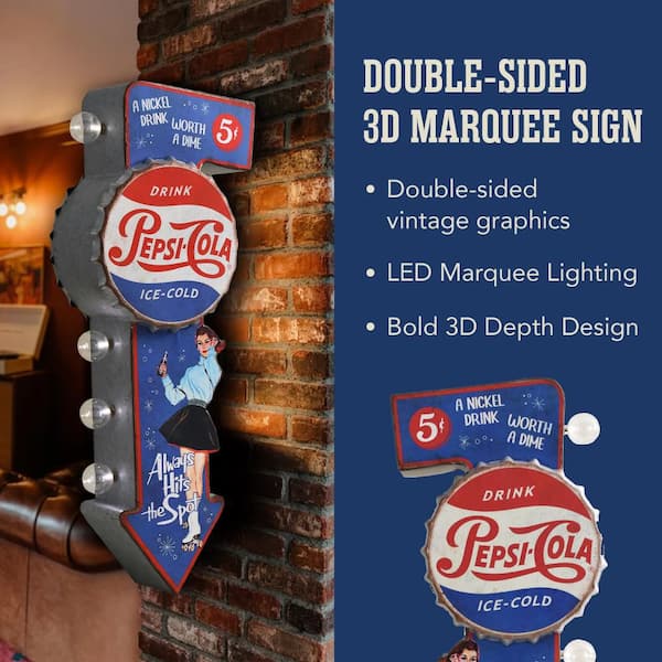 American Art Decor 25.5 in. x 9.25 in. Red and Blue Licensed Pepsi