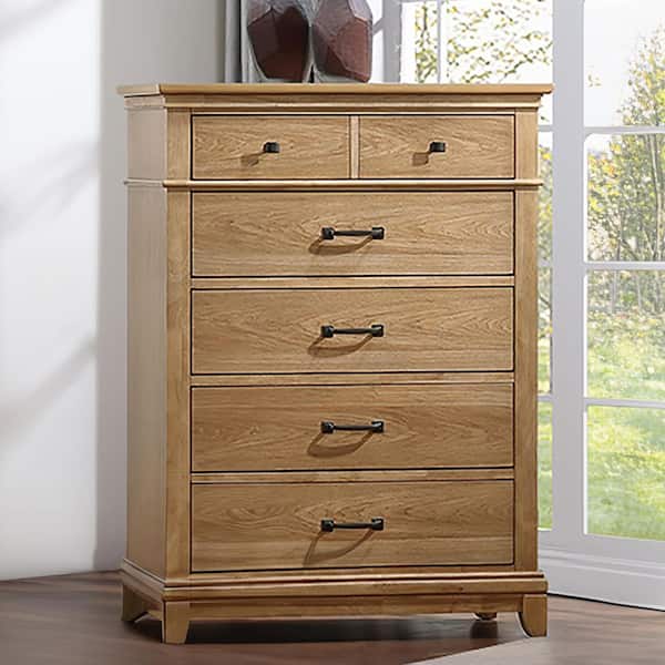 New Classic Furniture Sunstone Honey Brown Wood 5-Drawer 38 in. Wide Chest of Drawers