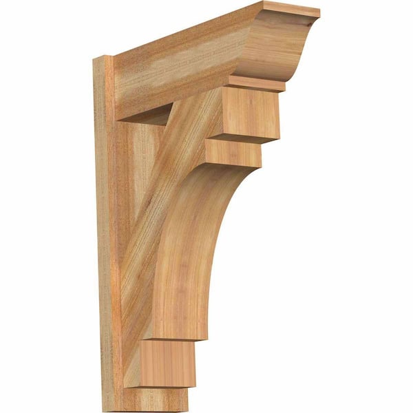 Ekena Millwork 8 in. x 32 in. x 24 in. Merced Traditional Rough Sawn Western Red Cedar Outlooker