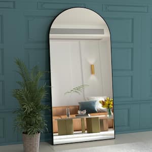 Classical 28 in. W x 71 in. H Oversized Mirror/Floor Mirror Hanging Wall or Standing for Bedroom Dressing Room in Black