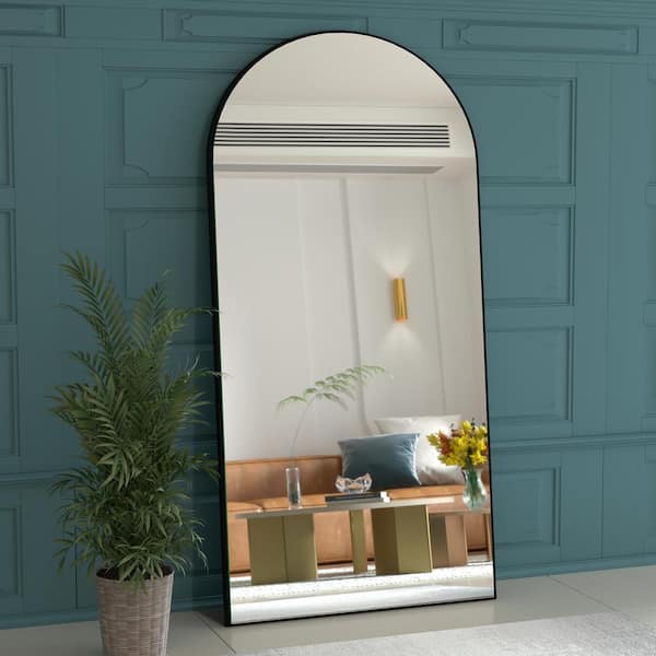 Seafuloy Classical 28 in. W x 71 in. H Oversized Mirror/Floor Mirror Hanging Wall or Standing for Bedroom Dressing Room in Black