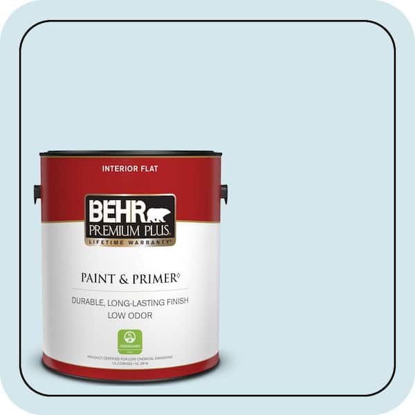 BEHR PREMIUM PLUS 1 gal. #520E-1 Coastal Mist Flat Low Odor Interior Paint & Primer