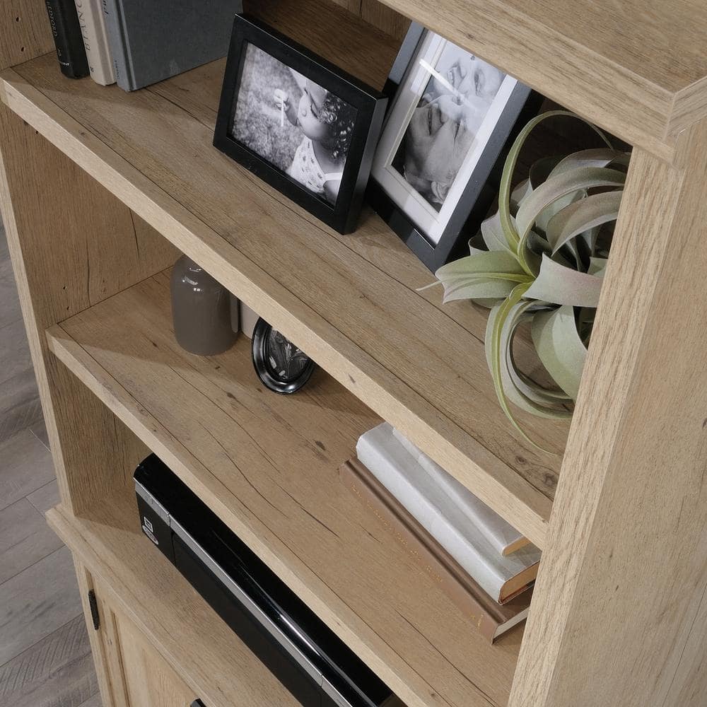 Prime Oak Adjustable 2-Shelf Library Hutch with Doors