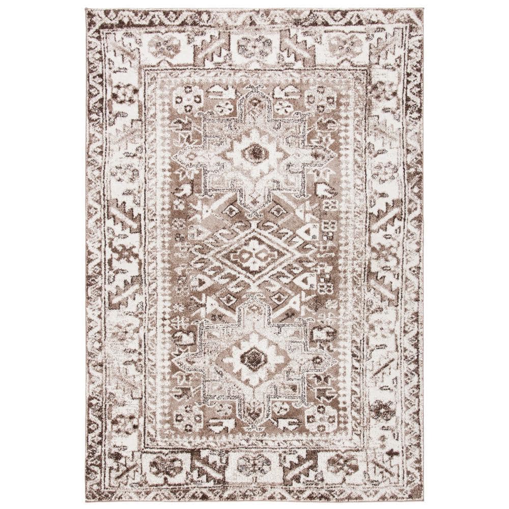Vintage Hamadan Brown/Ivory 8 ft. x 10 ft. Floral Border Area Rug price history on PriceWatchPro