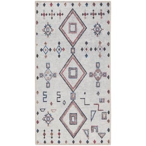 57 Grand Machine Washable Ivory/Multi 2 ft. x 4 ft. Graphic Contemporary Kitchen Area Rug