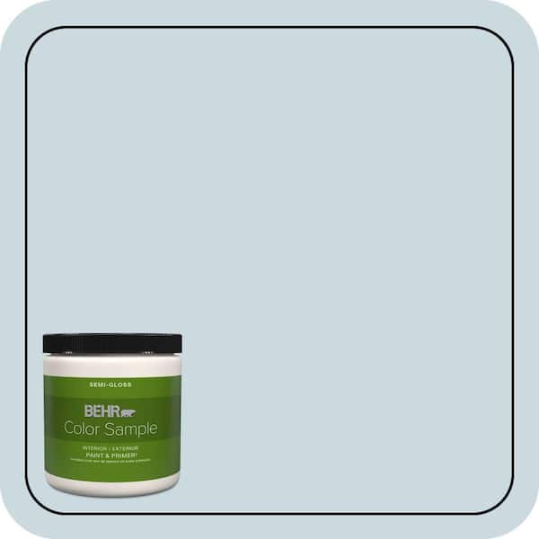 BEHR PREMIUM PLUS 8 oz. #MQ3-53 Sky Light View Semi-Gloss Interior/Exterior Paint & Primer Color Sample