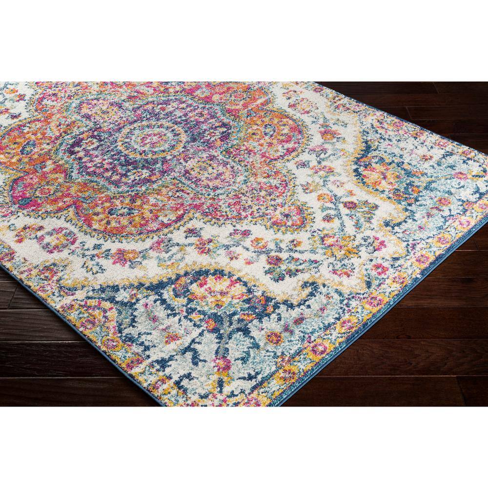 Colorful Vintage Medallion Polypropylene Area Rug, 7'10" x 10'2"