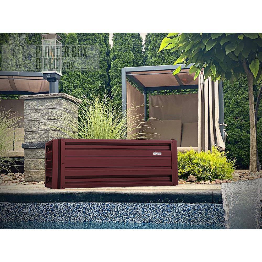 Burgundy Rectangular Galvalume Steel Raised Garden Bed 24 x 48"