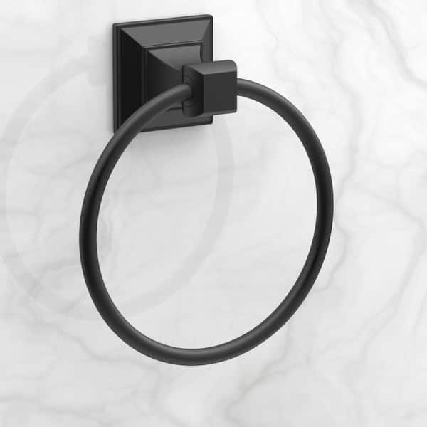 Lorent Wall Mounted Towel Ring in Matte Black