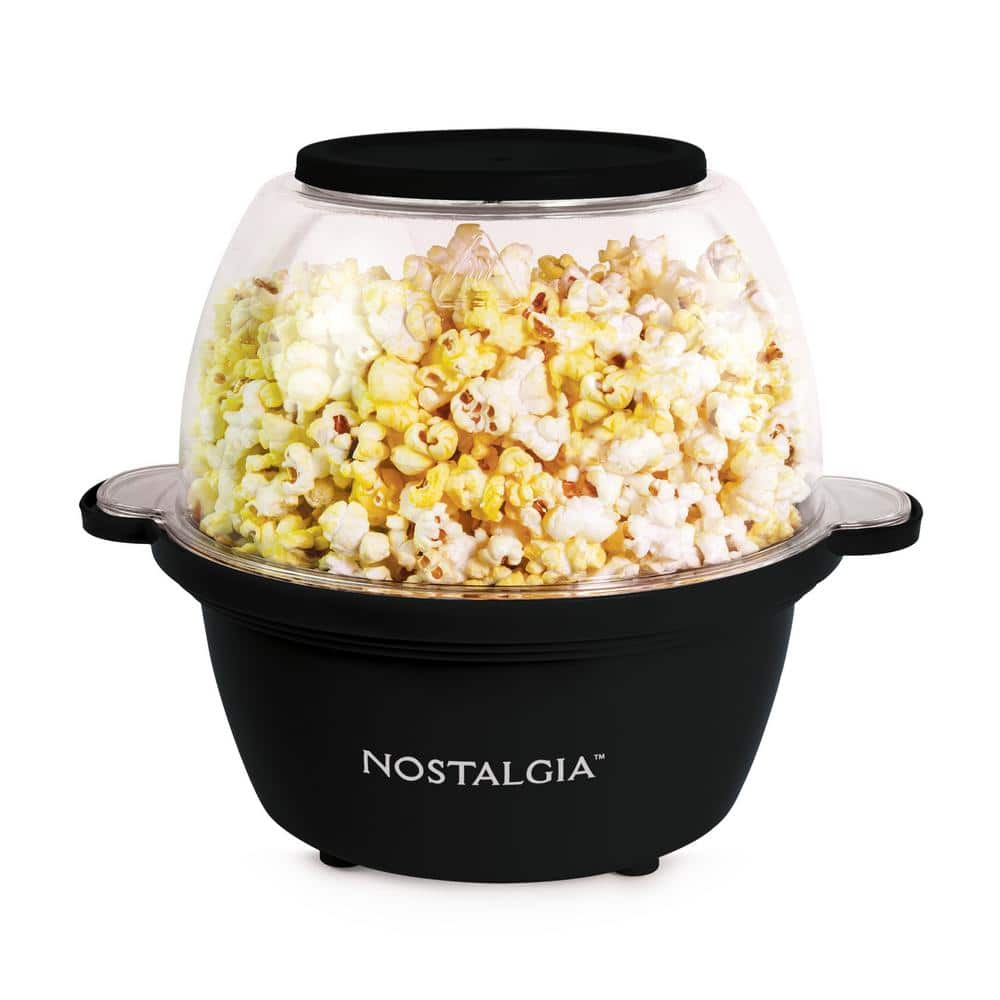 Nostalgia 450 W 64 oz Black Stirring Popcorn Machine