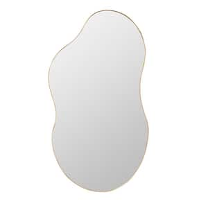 Gold 22 in. W x 43.3 in. H Irregular Metal Decorative Mirror