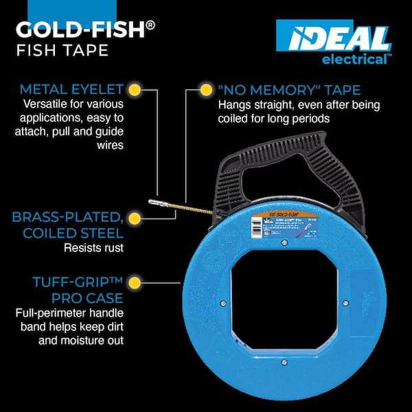 12 in. x 50 ft. Gold-Fish Tuff-Grip Pro Fish Tape