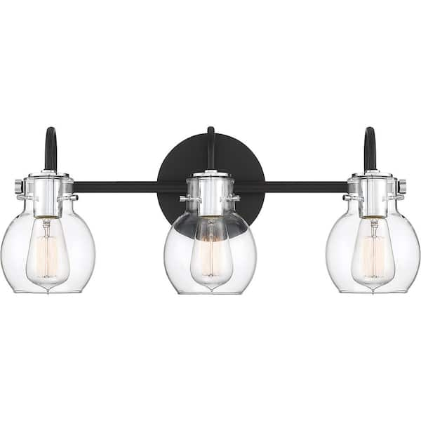 Quoizel Andrews 3-Light Earth Black Vanity Light ANW8603EK - The Home Depot