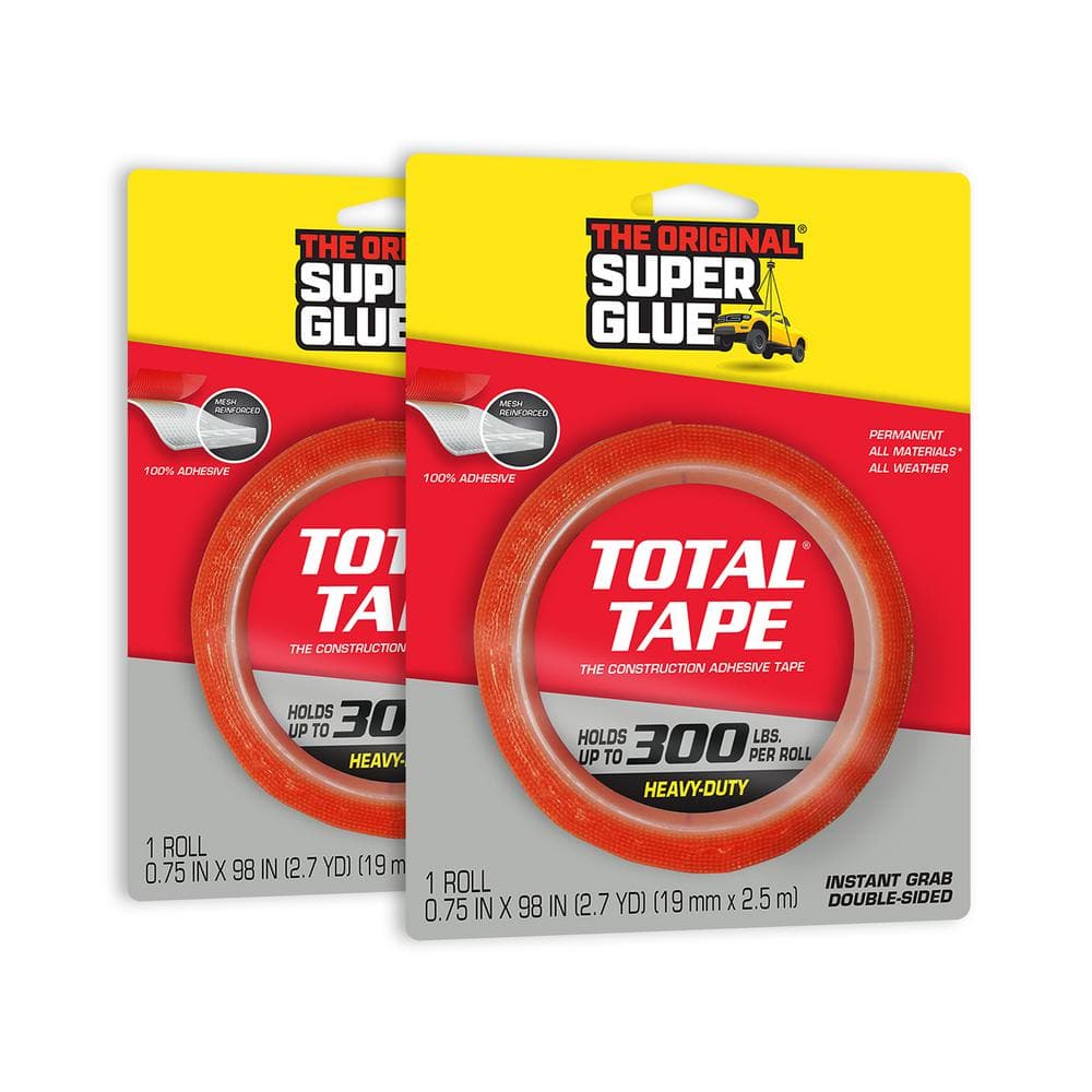 Super Glue Total Tape 3/4 in. x 2.7 Yards Heavy Duty Double Sided ...