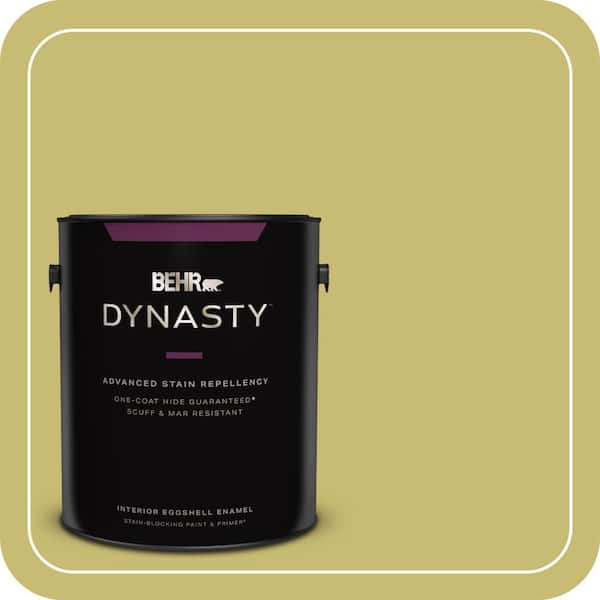 BEHR DYNASTY 1 gal. #HDC-SP16-02 Pistachio Shortbread Eggshell Enamel Interior Stain-Blocking Paint & Primer