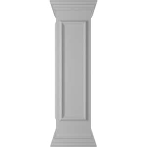 Corner 48 in. x 12 in. White Box Newel Post with Panel, Flat Capital and Base Trim (Installation Kit Included)