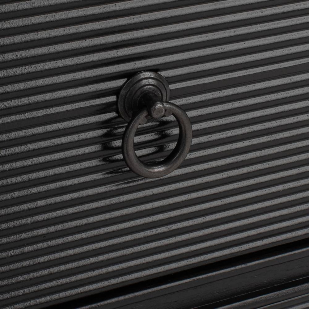 Adiland Chic Black Wood and Metal Sideboard with Storage