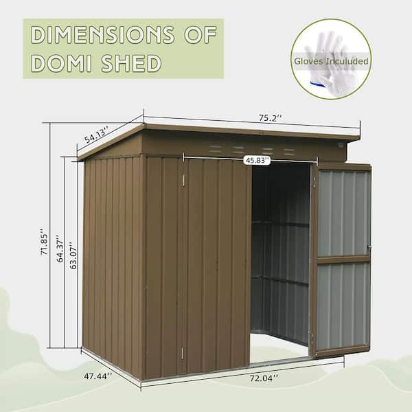 6 ft. W x 4 ft. D Metal Shed with Double Door (24 sq. ft. )