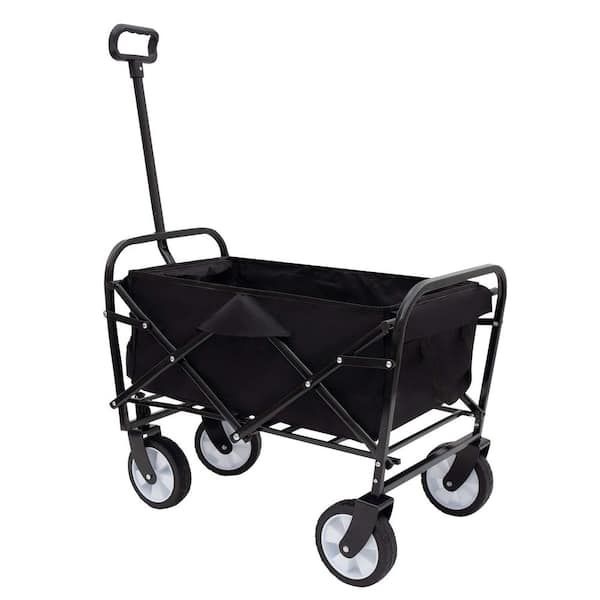 2.1 cu. ft. Black Steel Garden Cart