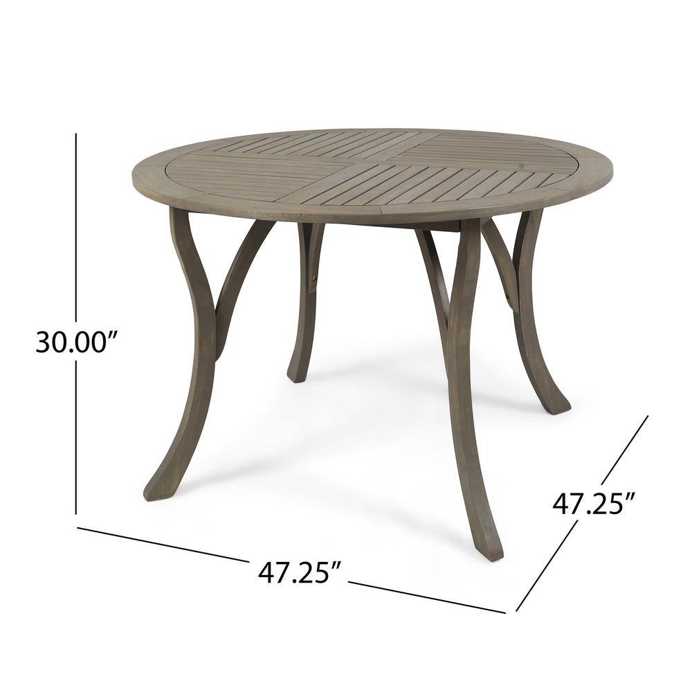 Gray Iron and Wicker 5-Piece Outdoor Dining Set with Cushions
