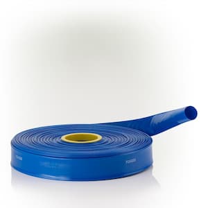2 in. Diameter x 300 ft. Heavy Duty PVC Lay Flat Water Discharge and Backwash Hose for Draining Pools, Ponds and More