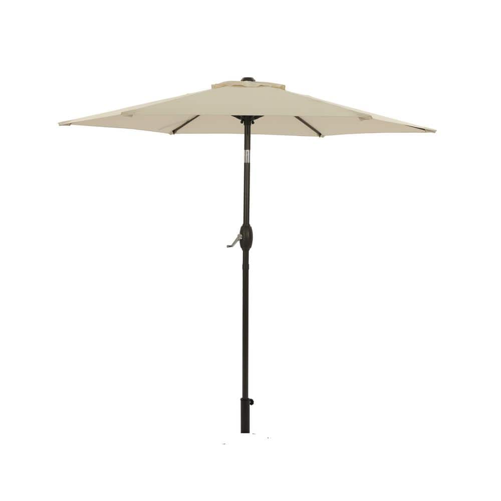 7.5 ft. Steel Market Patio Umbrella in Beige