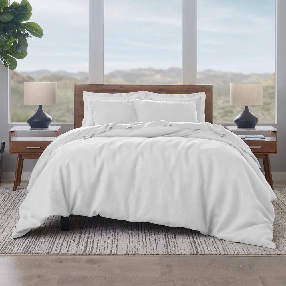 Ella Jayne White Cotton Sateen Full/Queen Duvet Cover Set