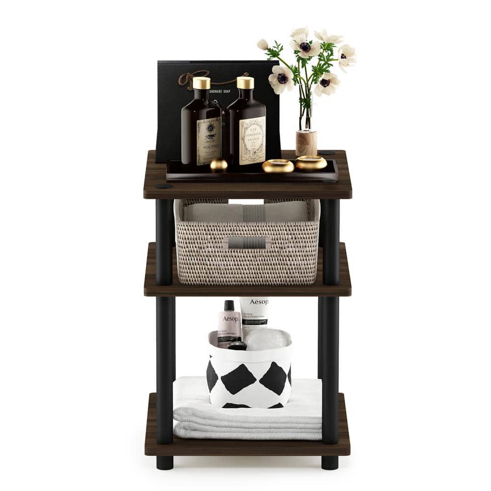 Columbia Walnut & Black Easy-Assembly Multipurpose Shelf