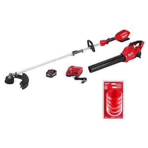 M18 FUEL 18V Lith-Ion Brushless Cordless Electric String Trimmer/Blower Combo Kit & 0.095 in. Pre-Cut 5-Pack(2-Tool)