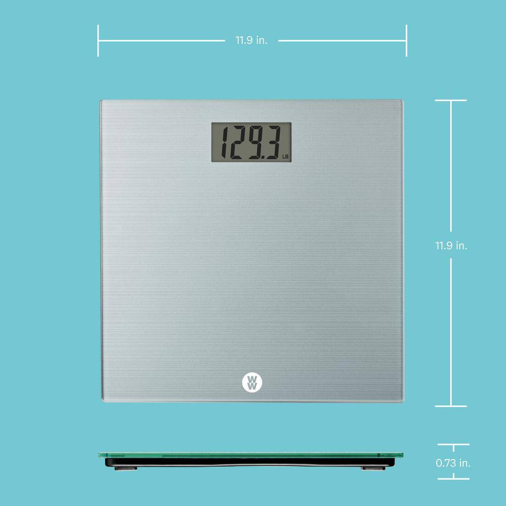 Silver Digital Glass Bathroom Scale with Large Display