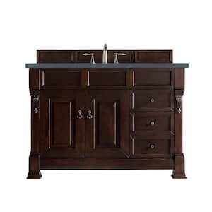 Brookfield 48 in. W x 23.5 in. D x 34.3 in. H Single Bath Vanity in Burnished Mahogany with Charcoal Soapstone Top