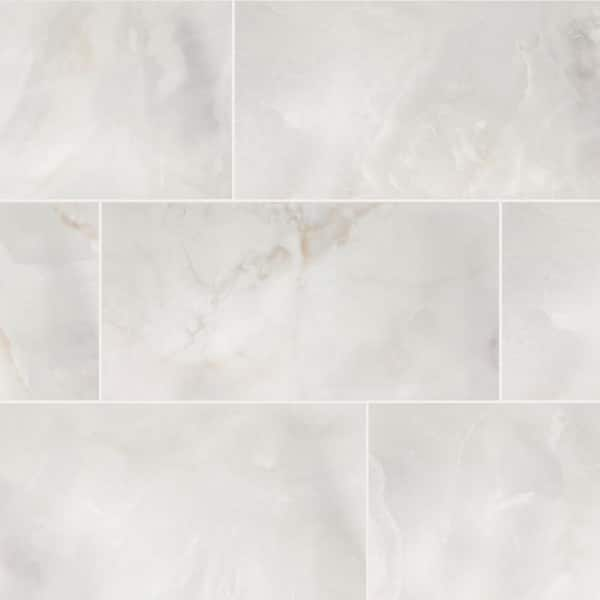 Kemperstone Onyx Gray Polished 12 in. x 24 in. Glazed Porcelain Stone Look Floor and Wall Tile (17.10 sq. ft. / Case)