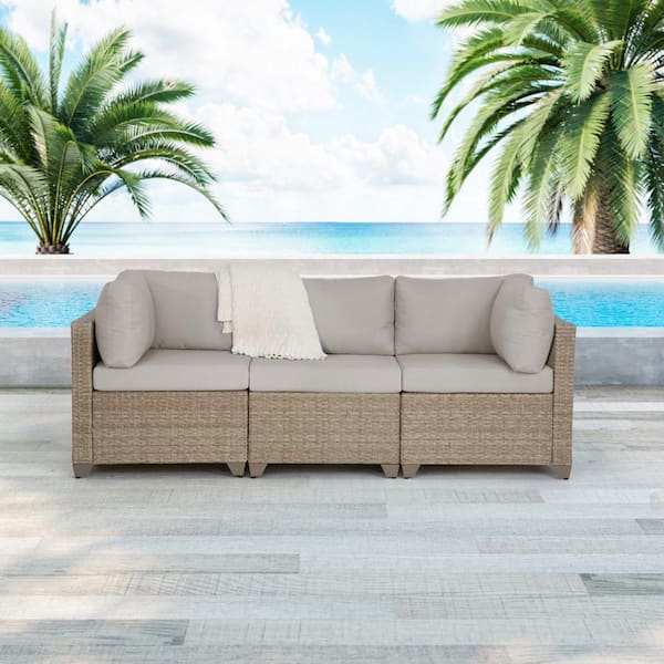 TK CLASSICS Maui Metal Outdoor Sectional with Hazel Cushions