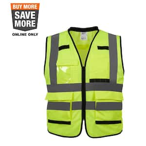 Performance 2X-Large/3X-Large Yellow Class 2-High Visibility Safety Vest with 15 Pockets