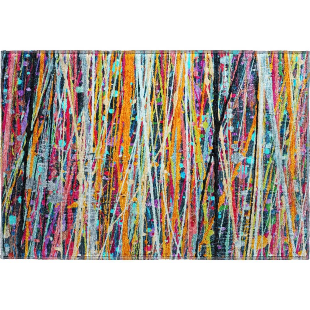 Mayfield Premium Machine Washable Abstract AMF2125 Orange 2 ft. x 3 ft. Accent Rug price history on PriceWatchPro