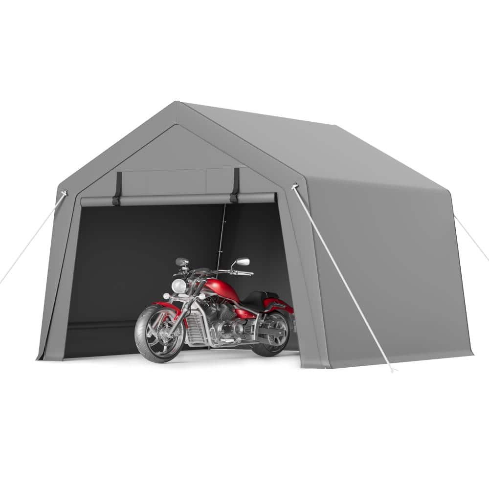 6x6 FT Motorcycle Storage Tent, Waterproof PE, Roll-Up Doors, UV Protection, Grey price history on PriceWatchPro