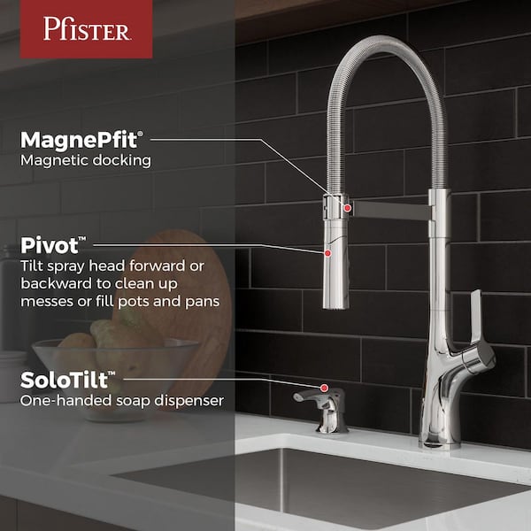 Ceylon Single Handle Culinary Pull Down Sprayer Kitchen Faucet in Polished Chrome